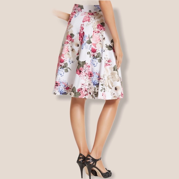 WHBM Floral A- Line skirt -NWOT - Picture 3 of 8